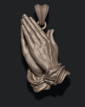 betende Hände Anhänger Halskette 3d Gebet beten Finger das Christentum Kirche katholisch orthodoxe glauben Skulptur Schmuck gold bedruckbar ist Christus religiou Silber hand Dom - 3d print model - Mito3D