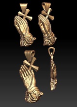 praying hands rosary beads cross pendant prayer christianity church temple catholic orthodox faith pray hand woman man human god jesus christ christian holly jewelry bead 3d print model - Mito3D