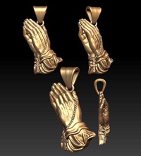 praying hands rosary beads pendant prayer christianity church temple catholic orthodox faith pray hand woman man human god jesus christ christian holly cross jewelry bead 3d print model - Mito3D