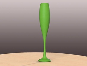 pre-hollowed champagne flute 1 plain container houseware house kitchen dining hollowed water tableware wine beer glass cup 3d print model - Mito3D