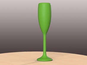 pre-hollowed champagne flute 2 plain 3d print model in kitchen dining 3dexport container houseware house hollowed water tableware wine beer glass cup 3d print model - Mito3D