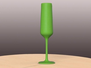 pre-hollowed champagne flute 3 plain free 3d print model in kitchen dining 3dexport container houseware house hollowed water tableware wine beer glass cup 3d print model - Mito3D