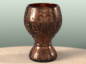 pre-hollowed cup 2 ornamental container houseware house kitchen dining hollowed water tableware wine beer glass fancy 3d print model - Mito3D