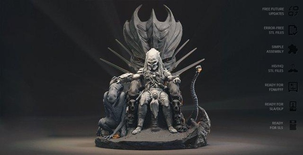 predator throne 3d monsters & creatures 3d print model - Mito3D