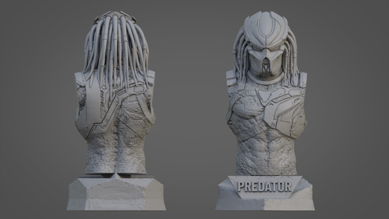 predator ultra-detailed support-free bust 3d model free toys game character art movie print poly printable figures 3dprinter 3d print model - Mito3D