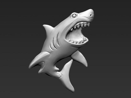 prédateur requin pendentifs animal mer blanc nature pendentif bague bijoux argent or dents danger océan surf surfant imprimable bas soulagement poisson 3d print model - Mito3D