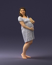 incinta donna 0145 3d Stampa pronto scansione modello poligono 3dprint umano maschio realistico poste carattere miniature uomo bambino stile successo vestito moda 3d print model - Mito3D