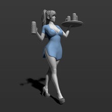 pretty girl beer 3d print model in woman 3dexport alcohol anatomy beautiful dress female figurines heels high lady maid miniatures nice sex sexual sexy wife 3d print model - Mito3D