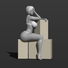 pretty girl sits on boxes 3d print model in woman 3dexport babe beautiful body box character cutie female figurines human lady miniatures person seated sexy sit sitting storage 3d print model - Mito3D