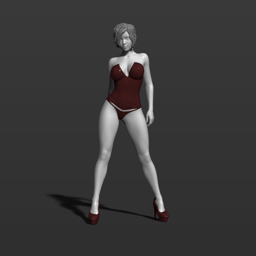 mujer bonita, parte 3, la impresión 3d de modelo anatomía babe belleza belle carácter cutie femenino figuritas niña los talones alta humanos señora las miniaturas persona pin pippin bastante sexy traje baño 3D print model - Mito3D