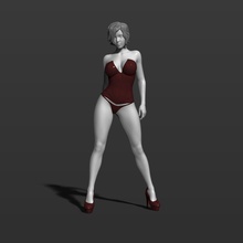 jolie femme à la partie 3 de l'impression 3d modèle l'anatomie babe beauté belle caractère cutie femelle les figurines jeune fille talons haut l'homme dame miniatures personne broche pippin sexy maillot bain 3d print model - Mito3D