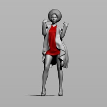 jolie femme à la partie 9 de l'homme personne femelle jeune fille noir d'ébène afro coiffure - africaine américain aframerican sexy érotique les jambes babe belle cutie cracker corps 3d print model - Mito3D