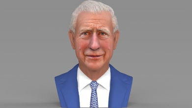 prince charles bust ready color 3d printing print model in man 3dexport buckingham palace london queen elizabeth philip william harry kate middleton meghan markle united kingdom brexit england 3d print model - Mito3D