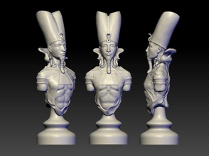 príncipe of egipto 3d impresión modelo in tablero juegos 3dexport belleza juego mesa busto ajedrez figura rey hombre skulptura 3d print model - Mito3D