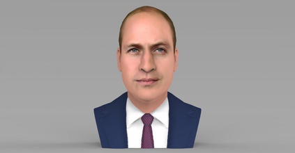 prince william bust ready color 3d printing print model in man 3dexport queen elizabeth charles harry meghan markle kate middleton diana buckingham palace london brexit duke england 3d print model - Mito3D