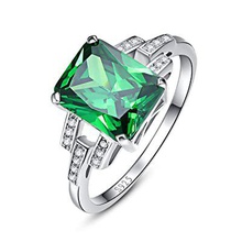 princess emerald ring gem precious luxury platinum silver crystal diamond fashion cocktail cnc 3dprint gold ruby diamonds stylish jewelry rings 3d print model - Mito3D