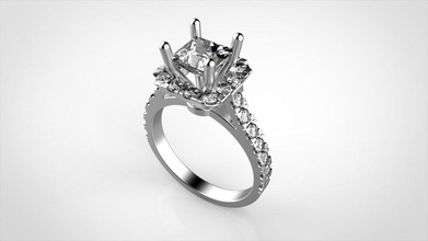 princess engagement ring size 53 jewelry 3dmodel 3d print model - Mito3D