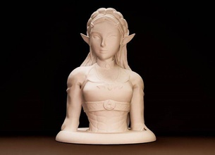 princess zelda statue 3d print model stl files figure digital pattern printing legend of in woman 3dexport botw breath-of-the-wild the-legend-of-zelda 3d-print 3d-printing 3d-printable bust 3d print model - Mito3D