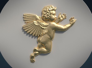 print ready cherub angel baby child kid cupid wings feathers heaven 3d print model - Mito3D