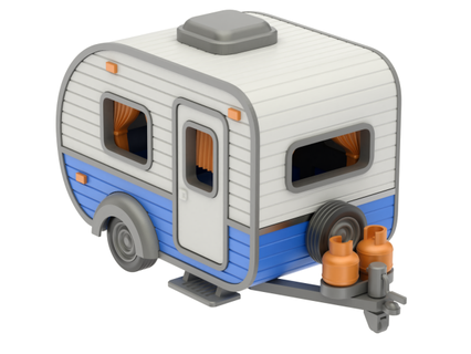 stampabile camper giocattoli 3d Stampa stampato modello deridere stl stereolitografia campeggio campo retrò trailer furgone veicolo 3d print model - Mito3D