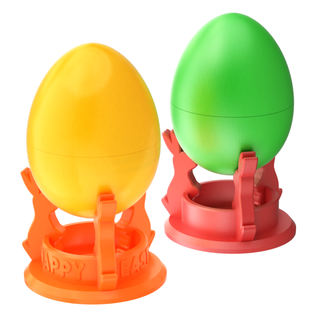 printable easter egg set toys 3d print printed mockup mock stl stereolithography easteregg food christian decor stand holder bunny 3d print model - Mito3D