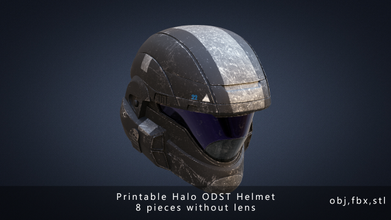 printable halo odst helmet 3d print model in 3dexport wars airsoft armory protection safety strikeball pbr paintball robotics zbrush mechanical parts game sci fi 3d print model - Mito3D