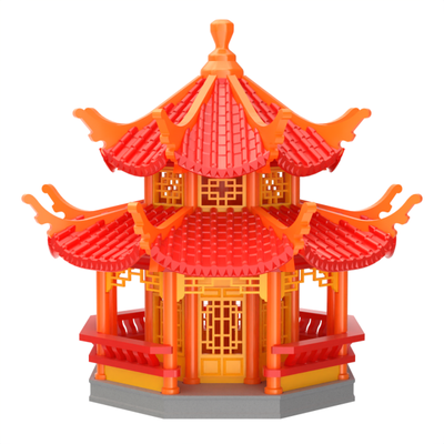 druckbar pagode 3d drucken modell 3dexport gedruckt attrappe lehrmodell simulation spotten stl stereolithographie architektur uralt buddhist china faltbar pavillon japan religion tempel spielzeug 3d print model - Mito3D