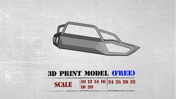 printable stl front bumper bullbar kits free automotive car cars parts diy vehicle hobby auto sla fdm printcar print rc scale model 3d print model - Mito3D