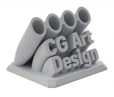 printable sweeping text plate pen holder office 3d print printed mockup mock stl stereolithography sweep design stand marketing name 3d print model - Mito3D