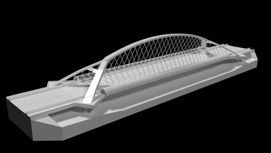 imprimible tercero milenio puente formar zaragoza 3d impresión modelo in arquitectura 3dexport puente zaragoza españa espacio tercer ebro suspensión escultura miniatura 3d print model - Mito3D