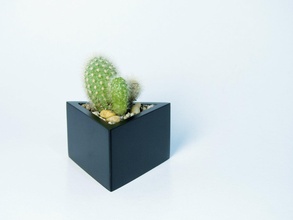 prisma planter outdoor gardening planters pots indoor succulent cactus plastic print elegant modern desk shelf prism 3d print model - Mito3D