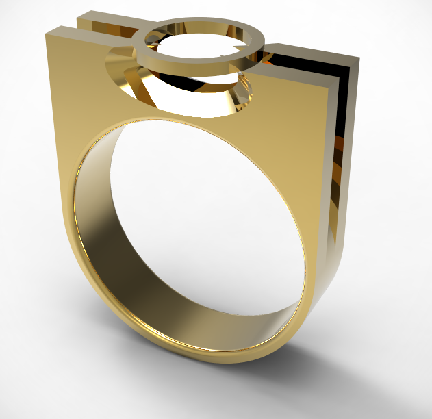 prong ring modern elegant fashion style 3D print model - Mito3D