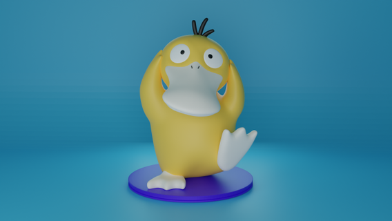 psyduck Pokémon ventilateur art imprimable figure monstres créatures 3d jeu vidéo Jeu fanart miniature anime canard 3d print model - Mito3D
