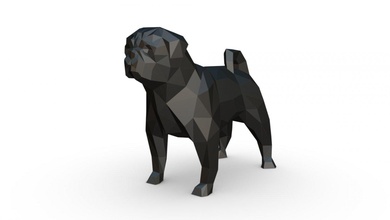 pug 3d print model in animals 3dexport mops 3d print model - Mito3D
