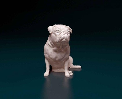 pug cane 3 3d stampa modello in figurine 3dexport animale printready stl obj figurina 3d print model - Mito3D