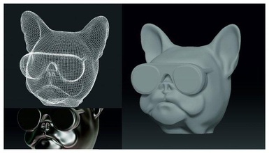 carlin lunettes chien maison animal domestique 3d print model - Mito3D