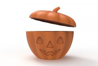 pumpkin bowl urn pumpkin bowl urn container halloween spooky pumpkinspice decore art juhannproduct horror witch homedecore 3d print model - Mito3D