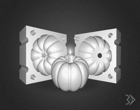 pumpkin candle mold halloween figurine night statue squash party holiday horror evil spooky cute art 3d print supportless wax decoration 3d print model - Mito3D
