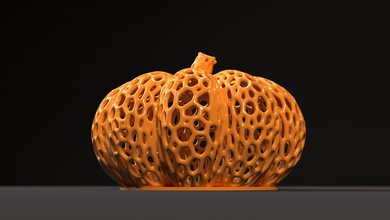 pumpkin halloween voronoi vegetable nature celebration food horror juicy sweet art 3d 3d print model - Mito3D