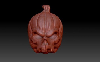 citrouille tête crâne citrouilles horreurs figurine effrayant plante 3d print model - Mito3D