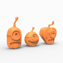 pumpkin minion 3d print model in figurines 3dexport deco gift halloween head holliday jack printable 3d print model - Mito3D
