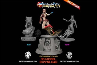 pumyra thundercats fanart by cg pyro collection 3d print model in monsters & creatures 3dexport pumara female girl customs cartoon comics cgpyro figures stlfiles 3dprinting statue bust 3d print model - Mito3D