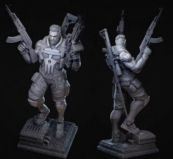 punisher assembly man thepunisher movie character 3dprint stl figurine 3d print model - Mito3D