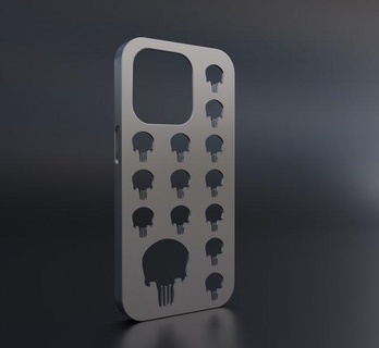 castigador iphone 14 Pro caso funda teléfono casos phone case metal plastico paquete manzana superhéroe supe temático pro 3d print model - Mito3D