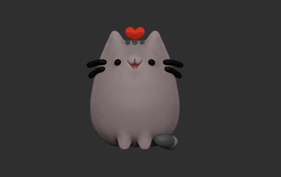 pusheen katze schlüsselbund 3d drucken modell schlüsselanhänger 3dexport pusheencat karikatur bote facebook aufkleber toon kitty 3D print model - Mito3D