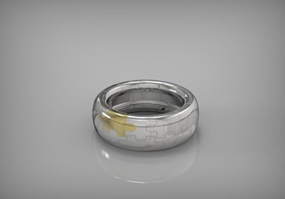 puzle ring 3d print model in rings 3dexport jewelry jewel jewellry silver gold precious 3d print model - Mito3D
