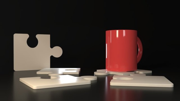 puzzle verre 3d impression modèle in décor 3dexport art décoration café boissons tasse 3d print model - Mito3D