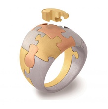 puzzle ring in 3d il modello di stampa oro argento stampabile anello 3d print model - Mito3D