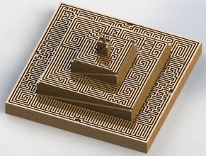 pyramid labyrinth 3d print model in puzzle 3dexport geometric maze stone path 3d print model - Mito3D