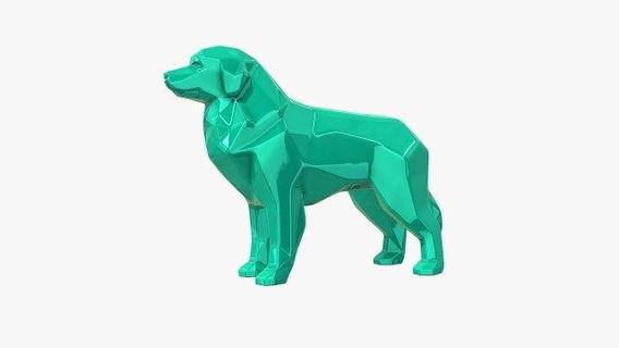pyrenean mountain dog animals 3dprinted art gift print lowpoly 3dprint animal decor interior design miniatures sculpture statue toy 3d print model - Mito3D
